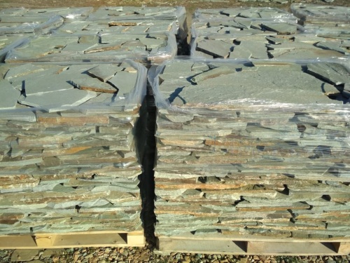 Плитняк златолит зелёный для цоколя, отмостки купить в Красноярск