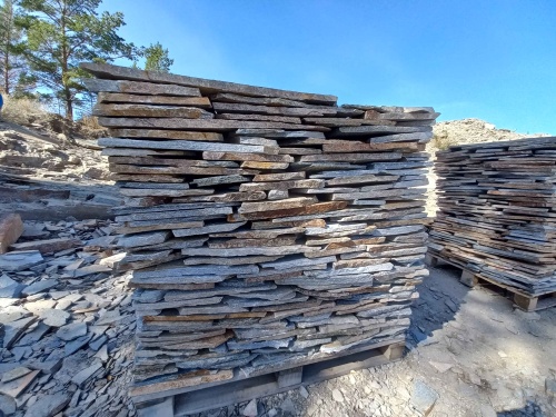 Плитняк златолит серебристый для фасада купить в Красноярск