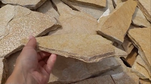 Плитняк златолит жёлтый для цоколя купить в Красноярск