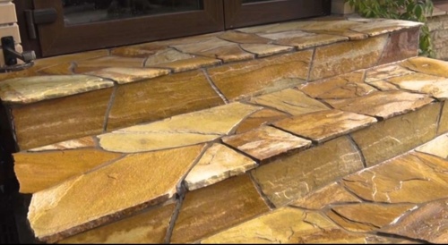 Плитняк златолит жёлтый золотистый для отмостки купить в Красноярск